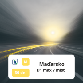 D1 | Max. 7 míst | 30 denní | Maďarsko