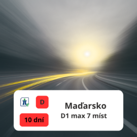 D1 | Max. 7 míst | 10 denní | Maďarsko